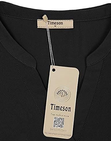 WD445 Women's V Neck Short Sleeve Curved Shirts Tops - Image 4