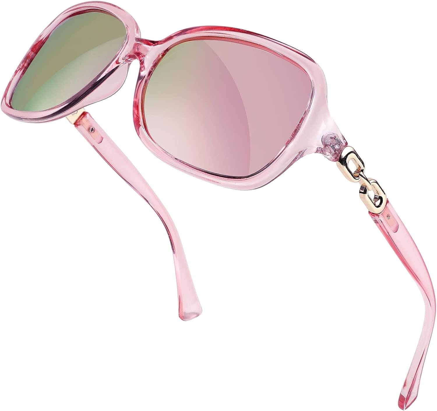 Clear Pink Frame Pink Mirrored Lenses