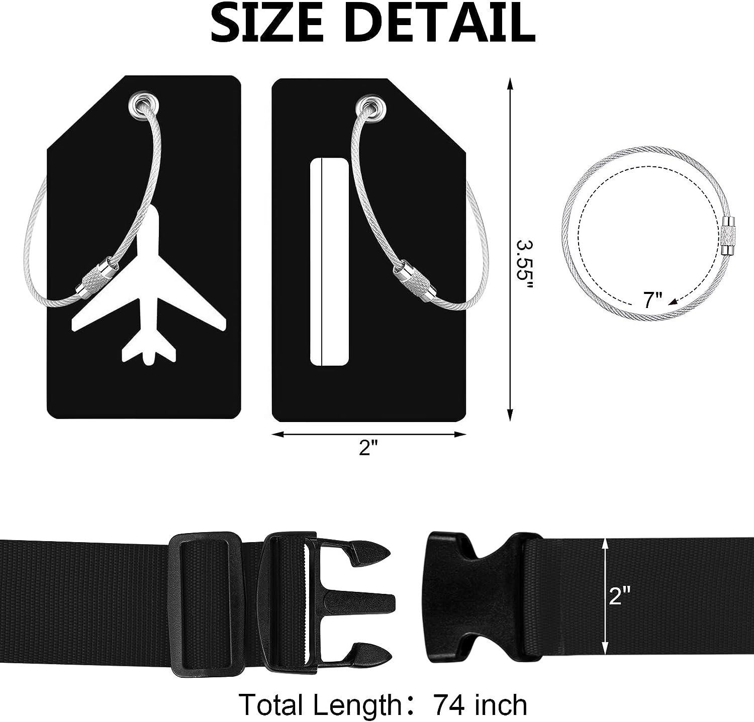 FA842 Darller 74"x2" Adjustable Luggage Straps 1 Piece - Image 10