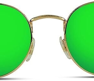 WSG605 Reflective Lens Round Trendy Sunglasses