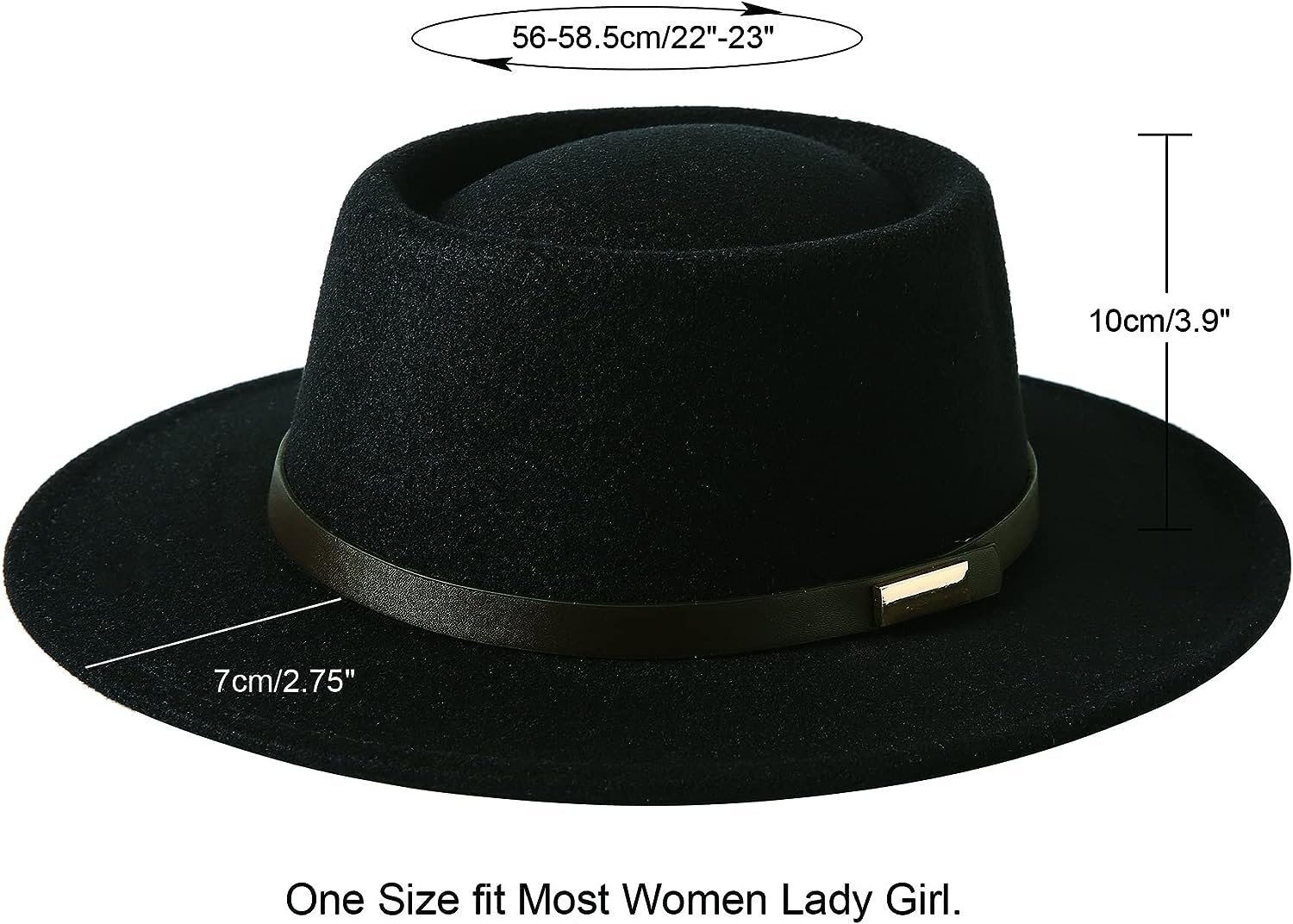 FA848 Vintage Wide Brim Warm Wool Fedora Hat - Image 8