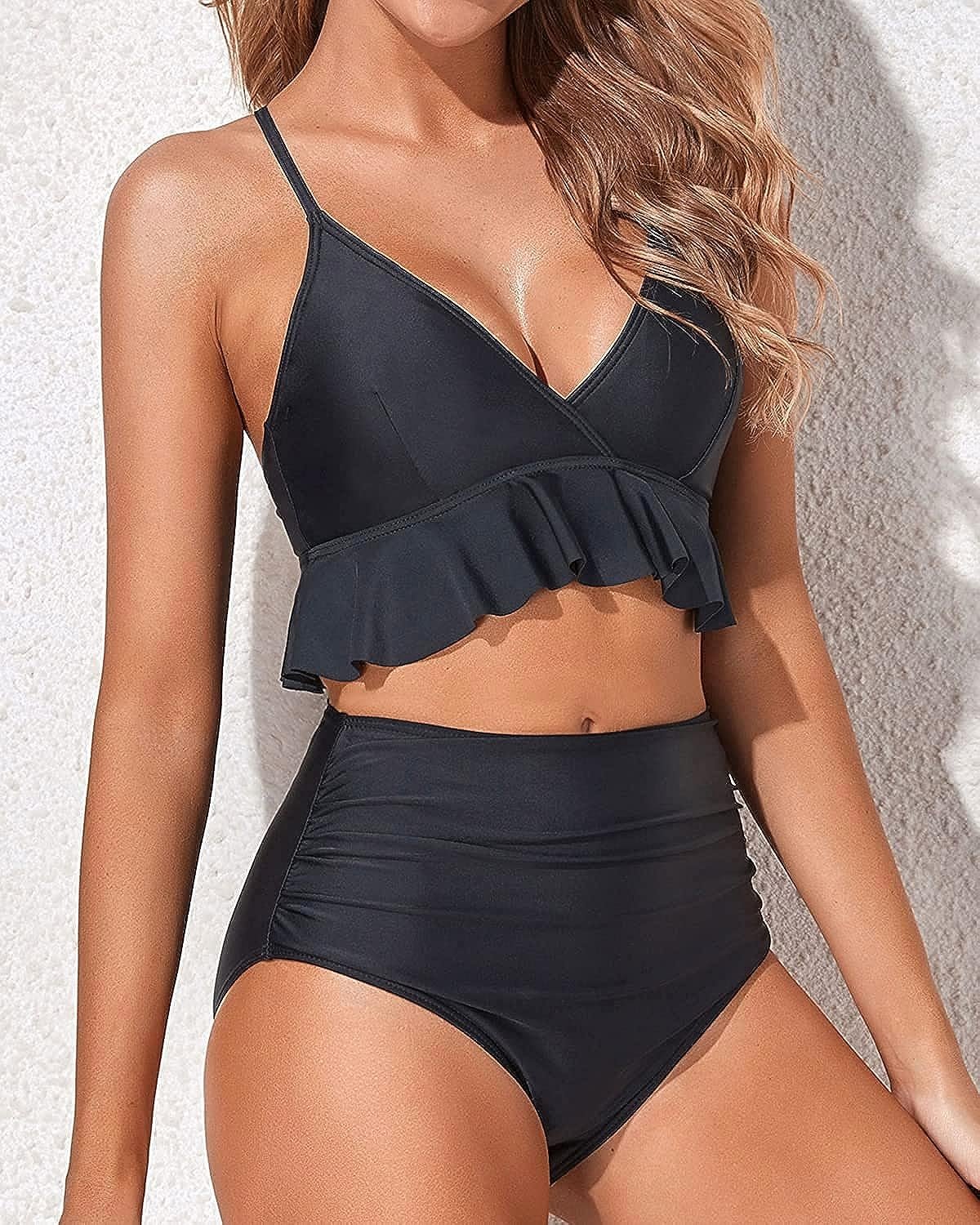 WBW306 Two Piece Swimsuits High Waist Bikini Set - Image 6
