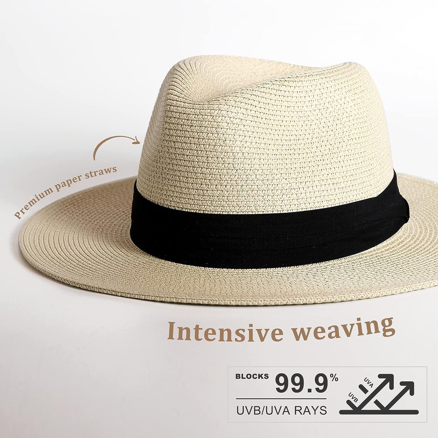 FA847 Wide Brim Straw Panama Summer Beach Hat - Image 12