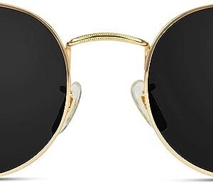 WSG605 Reflective Lens Round Trendy Sunglasses