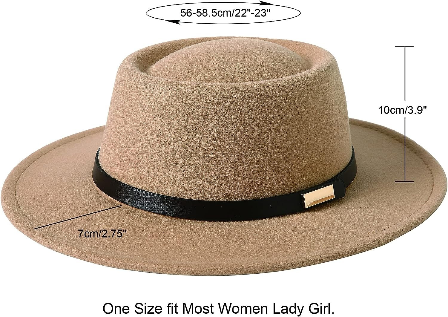 FA848 Vintage Wide Brim Warm Wool Fedora Hat - Image 10