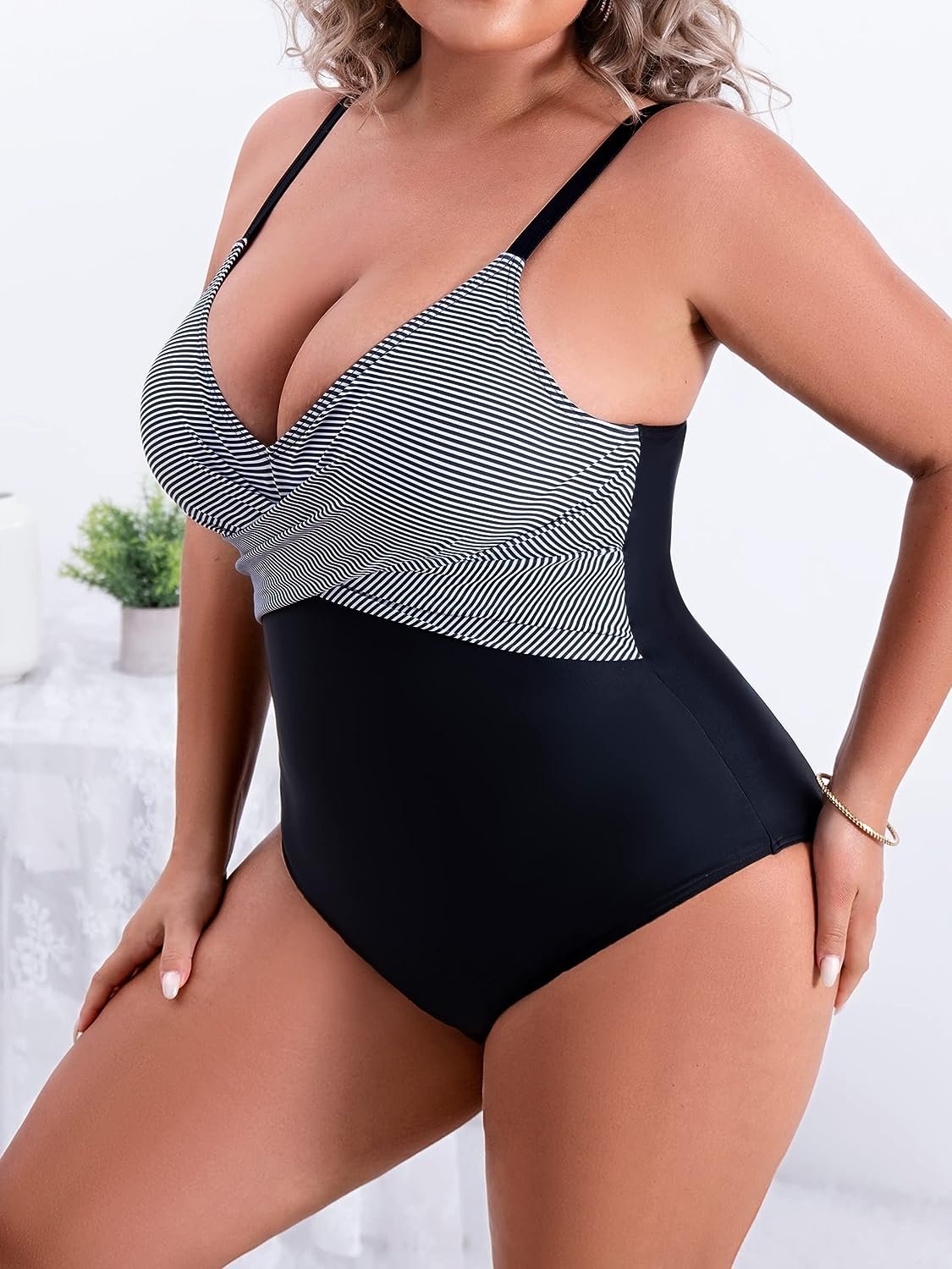 WBW302 Tummy Control Front Cross Bathing One Piece Swimsuits - Image 4