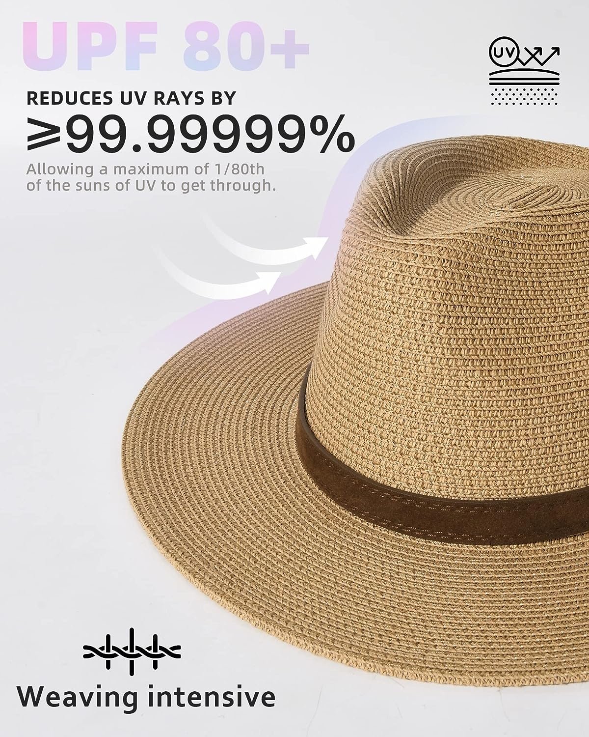 FA847 Wide Brim Straw Panama Summer Beach Hat - Image 22