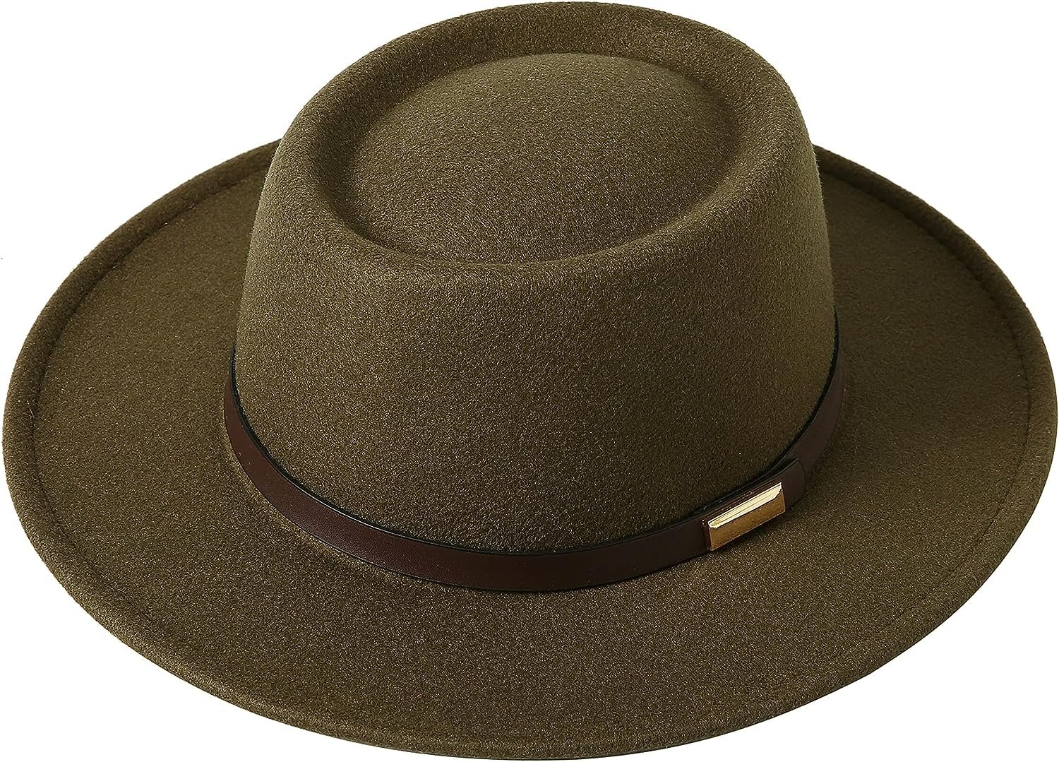 FA848 Vintage Wide Brim Warm Wool Fedora Hat - Image 5