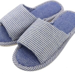 WF028 Cotton Flax Casual Soft Light Open Toe Slippers