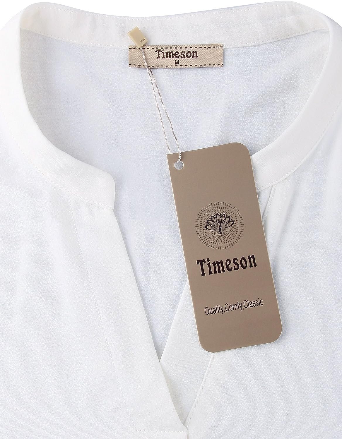 WD445 Women's V Neck Short Sleeve Curved Shirts Tops - Image 8