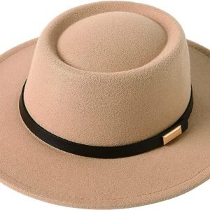 FA848 Vintage Wide Brim Warm Wool Fedora Hat