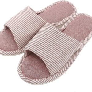 WF028 Cotton Flax Casual Soft Light Open Toe Slippers