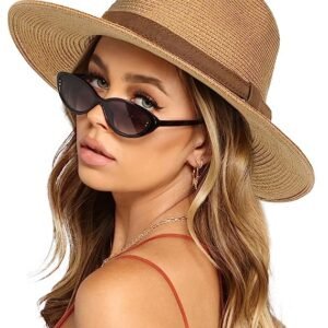 FA847 Wide Brim Straw Panama Summer Beach Hat
