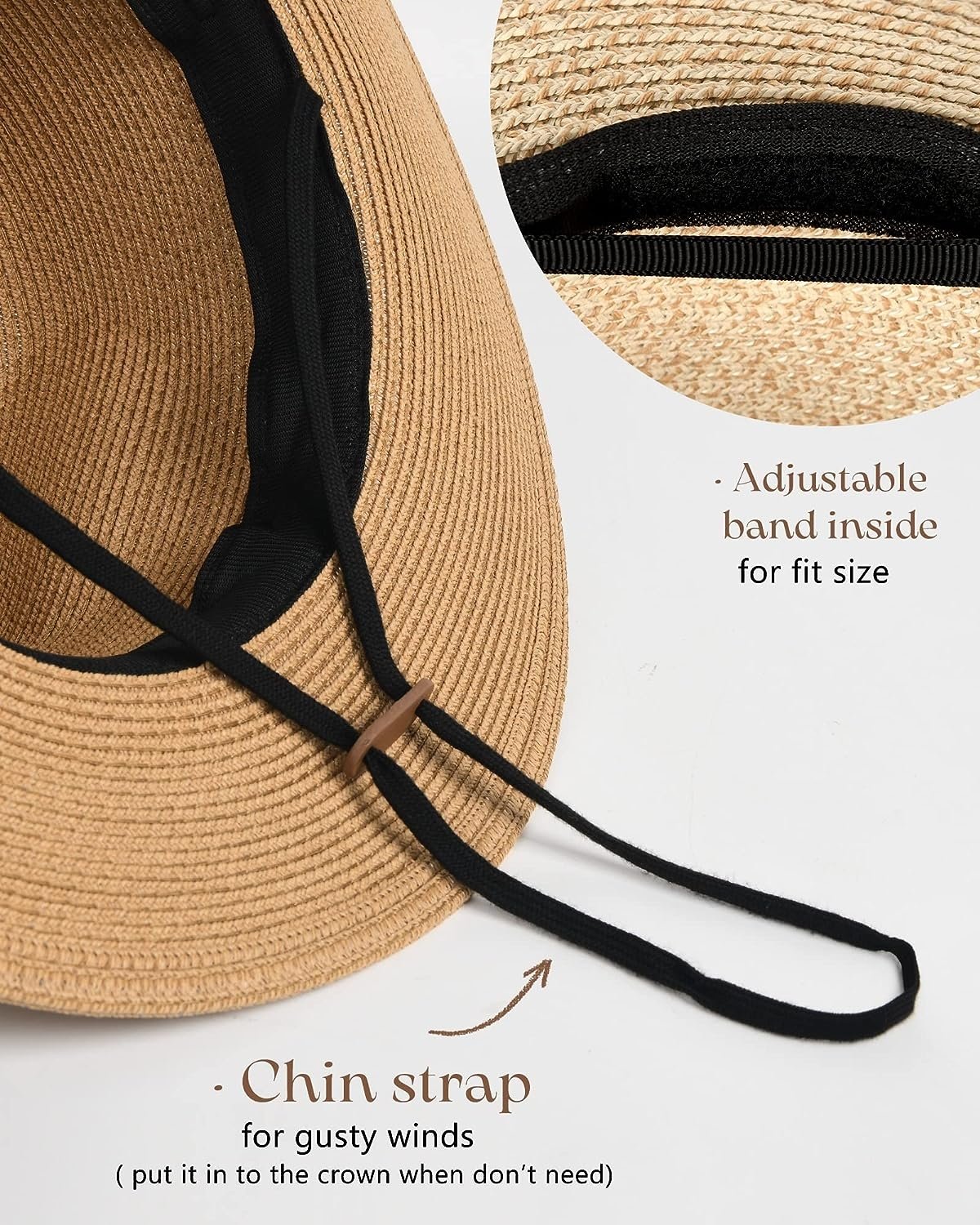 FA847 Wide Brim Straw Panama Summer Beach Hat - Image 4