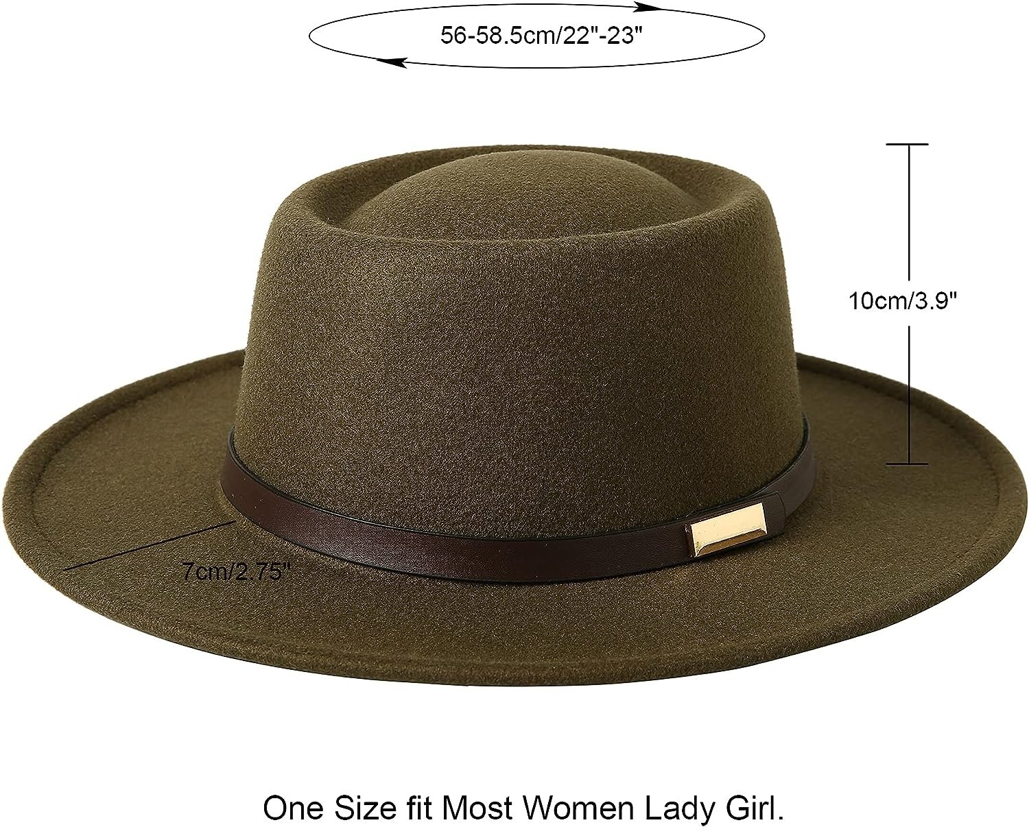 FA848 Vintage Wide Brim Warm Wool Fedora Hat - Image 6
