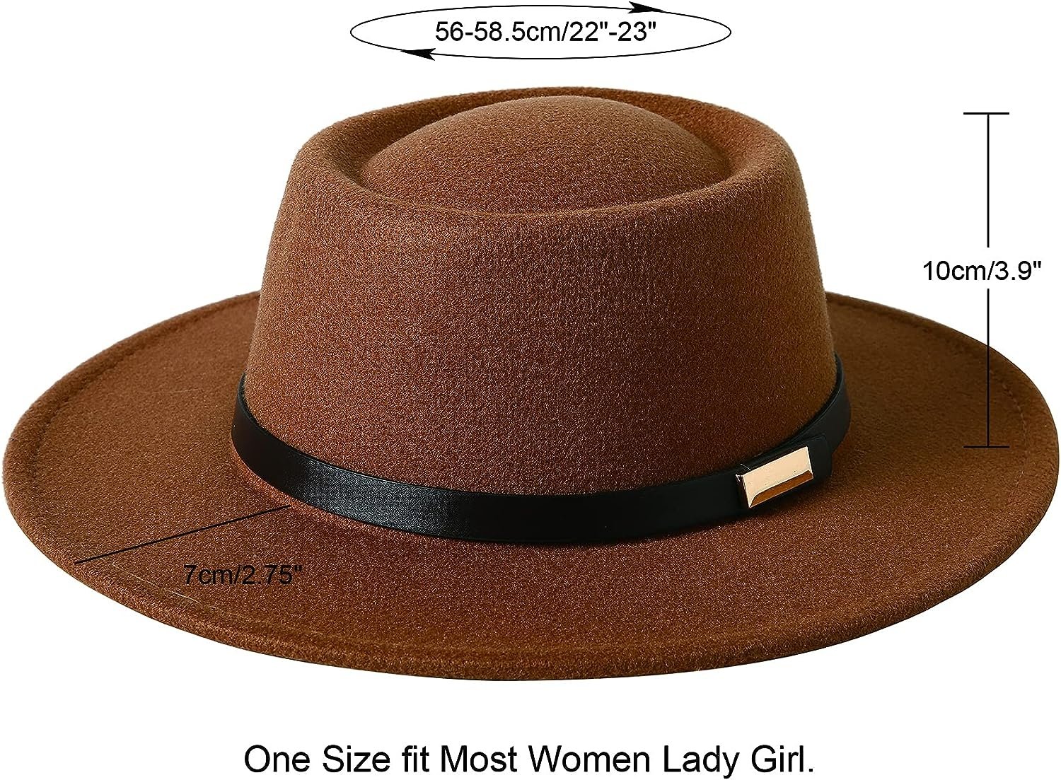 FA848 Vintage Wide Brim Warm Wool Fedora Hat - Image 3