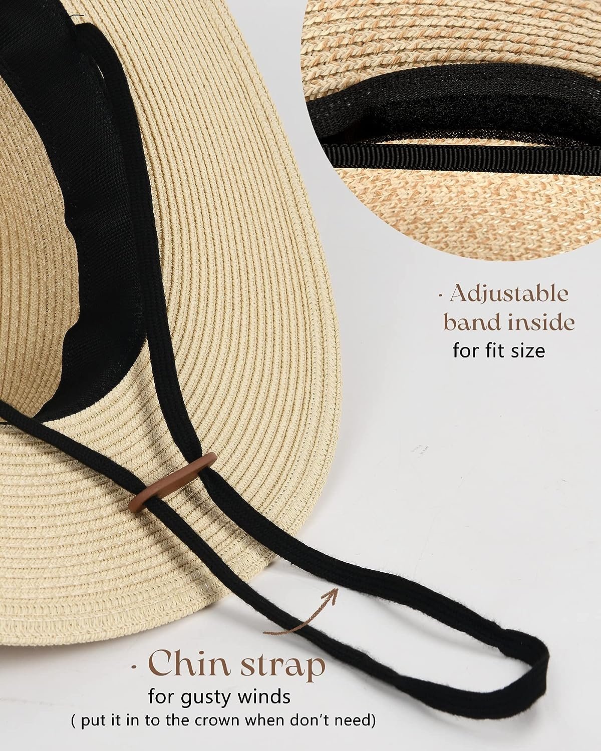 FA847 Wide Brim Straw Panama Summer Beach Hat - Image 13