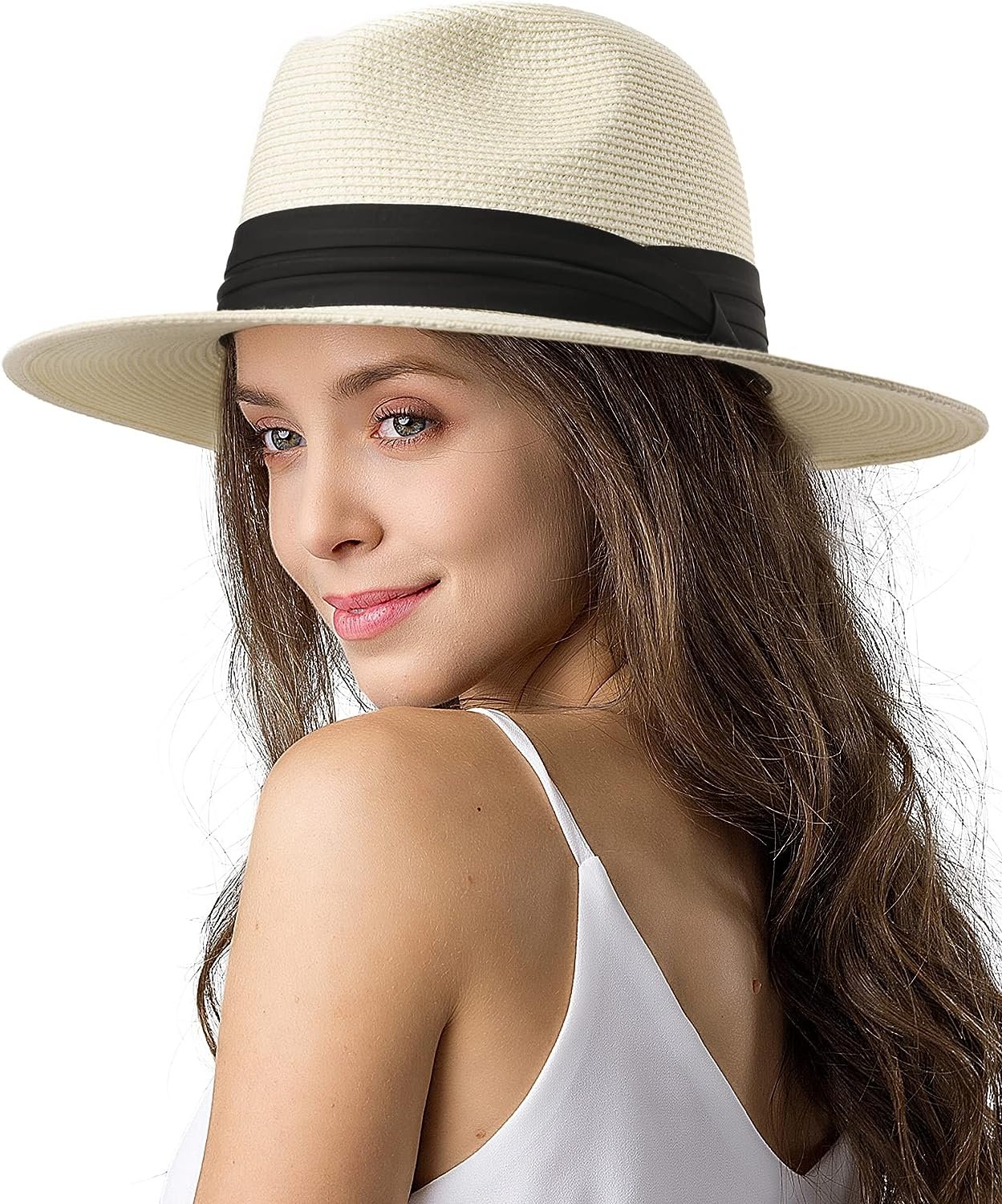 FA847 Wide Brim Straw Panama Summer Beach Hat - Image 26