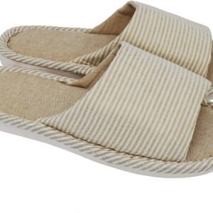 WF028 Cotton Flax Casual Soft Light Open Toe Slippers