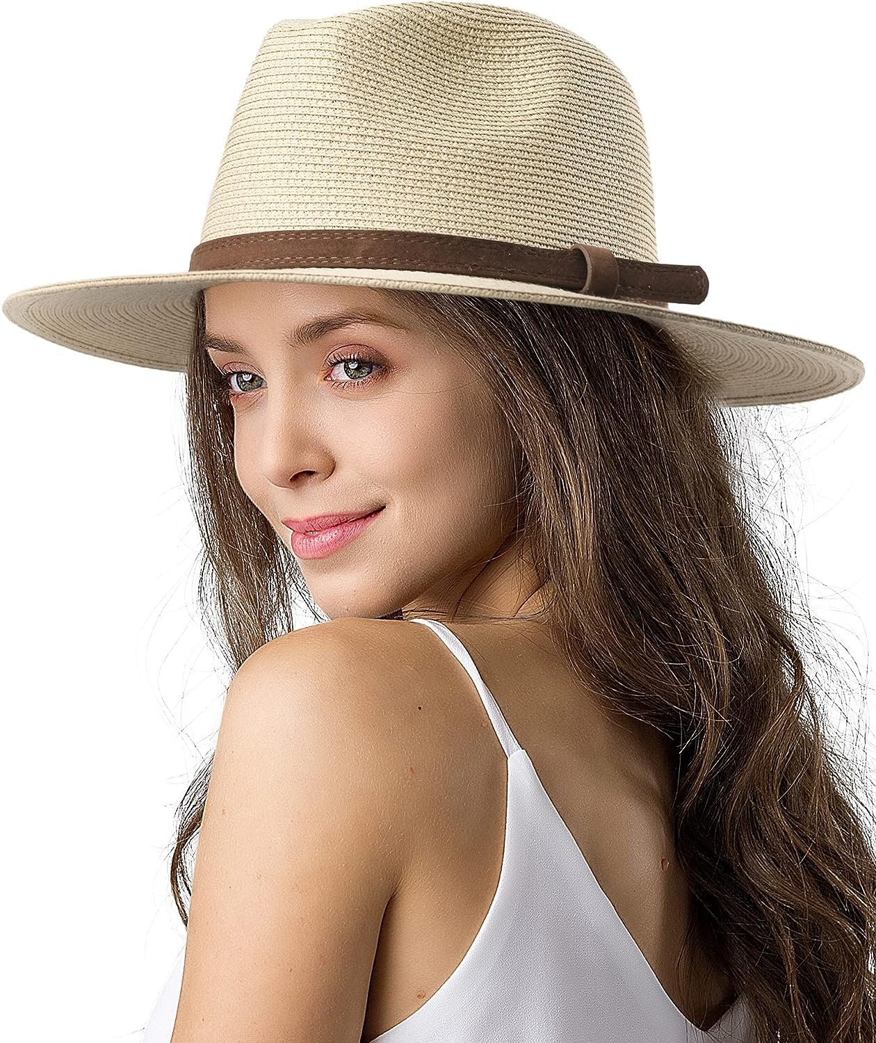 FA847 Wide Brim Straw Panama Summer Beach Hat - Image 17