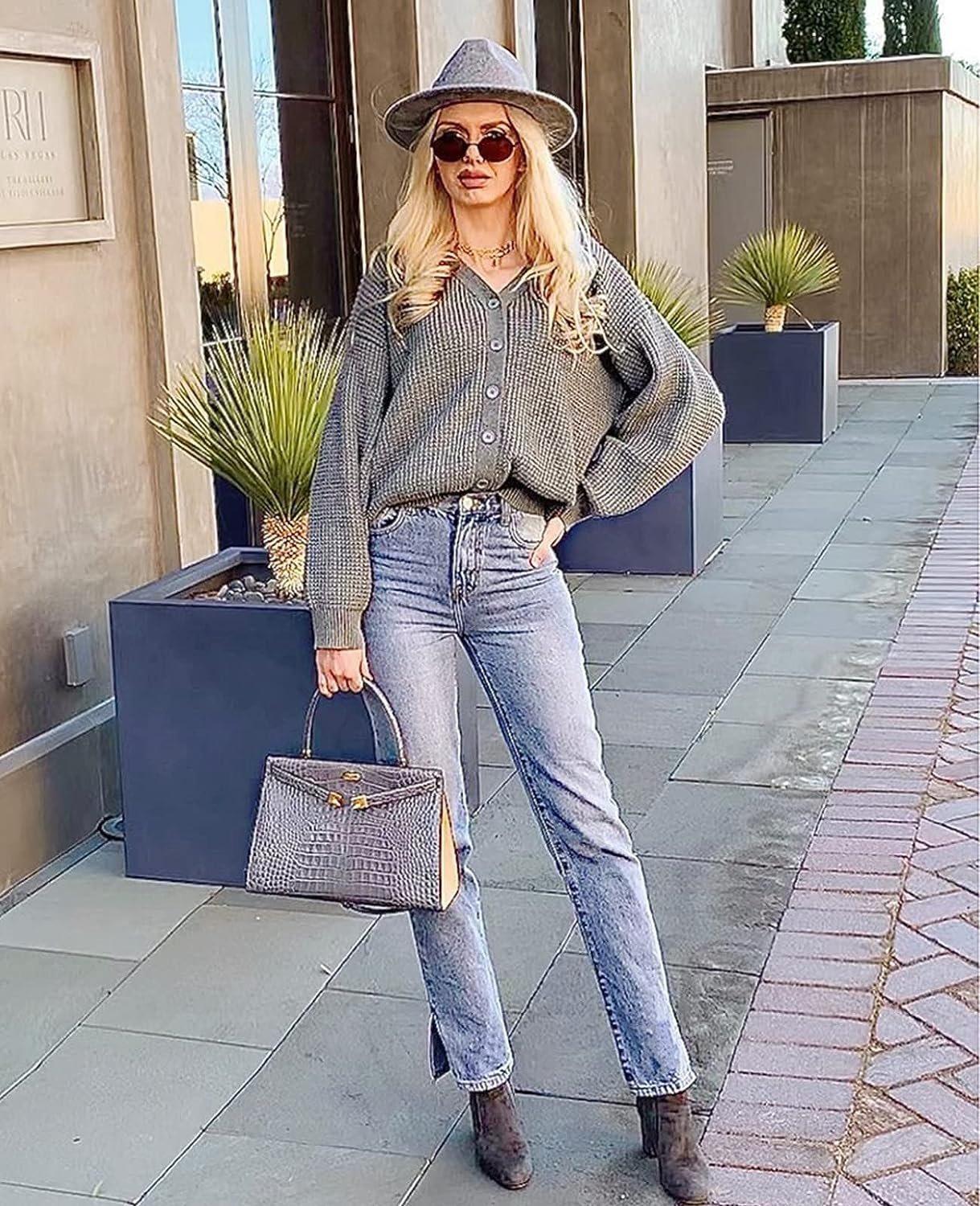 WD405 100% Cotton Button-Down Long Sleeve Oversized Cardigans - Image 4