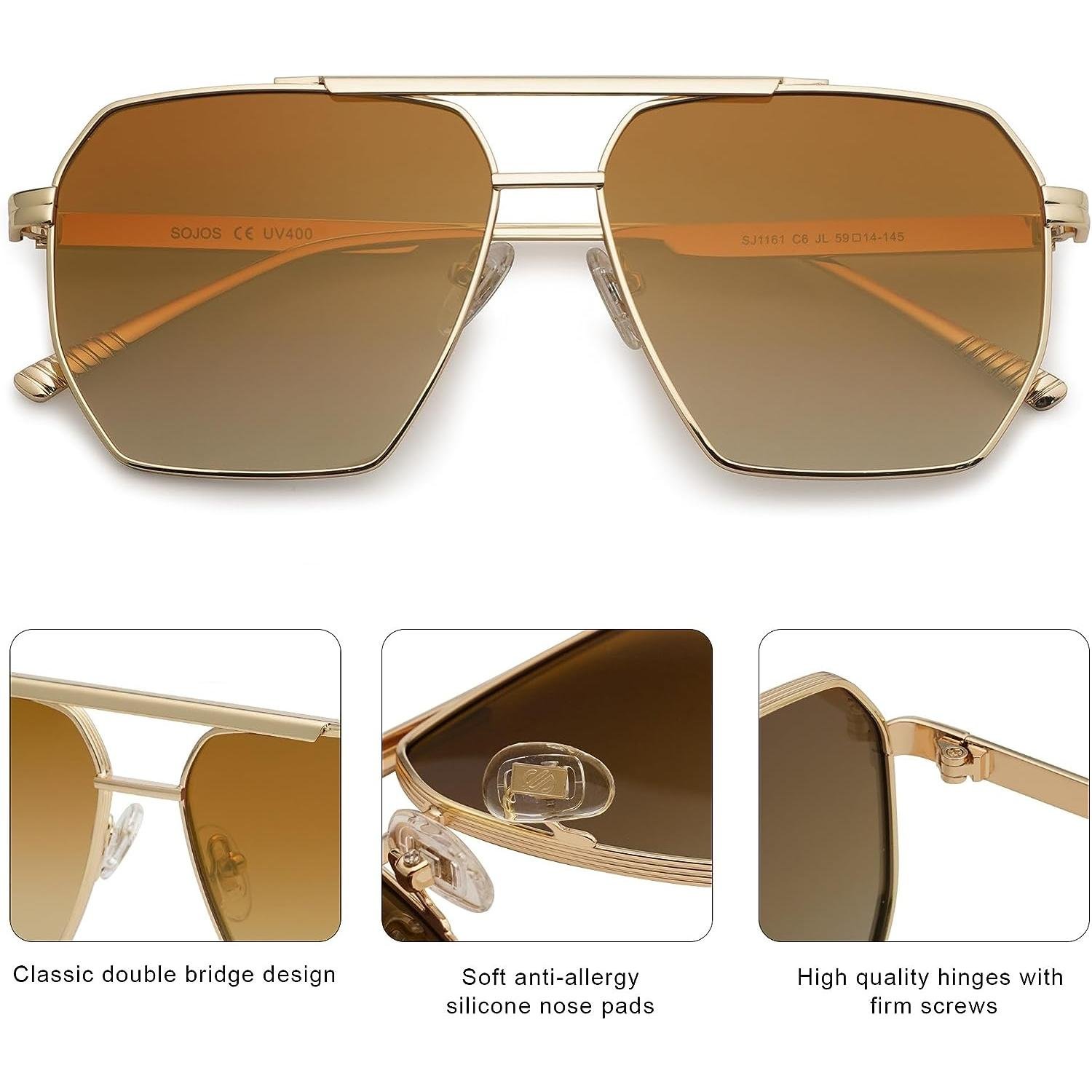 WSG614 Retro Square Polarized Sunglasses - Image 5