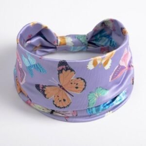 FA822 Butterfly Print Yoga Wide-Brimmed Headband