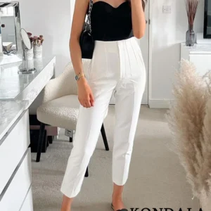 WD424 Chic Fashion Office Wear Straight Pants