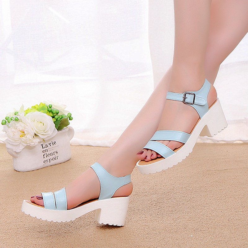 WF024 Two Strap Lace-up Lightweight Sandals - Image 2