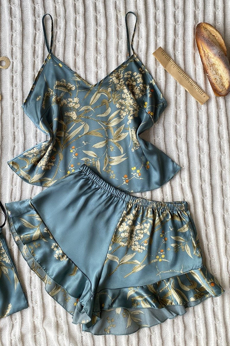 WD455 New Diane Silk Print Home Wear Set - Image 6