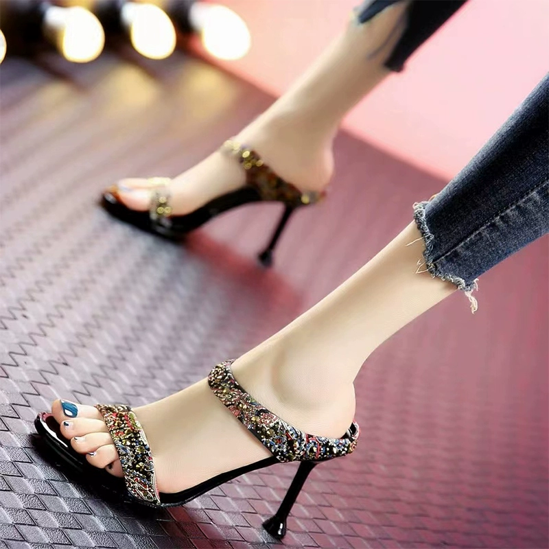 WF040 New Open-Toe Stiletto Heel Sandals - Image 2