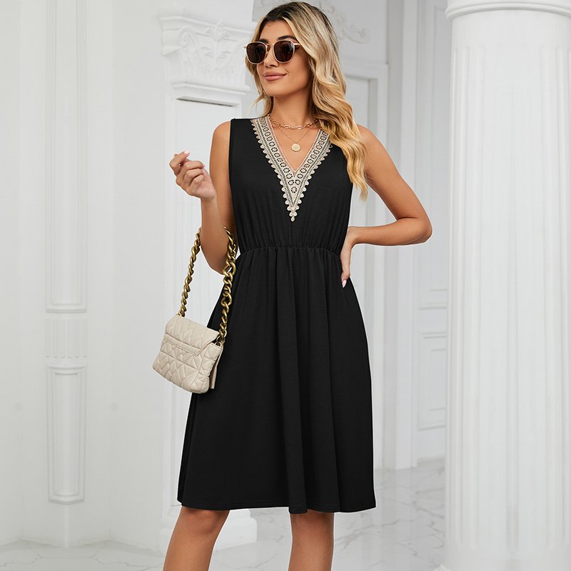 WD404 Sleeveless Pocket Dresses Vest Skirt - Image 6