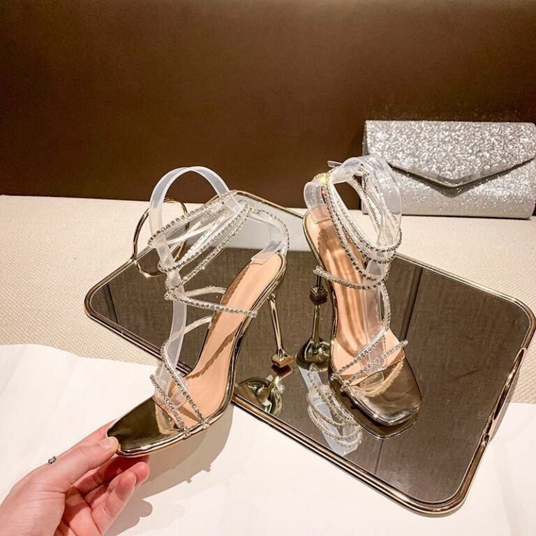 WF044 New Stiletto Rhinestone Open Toe Sandals