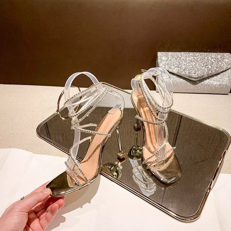 WF044 New Stiletto Rhinestone Open Toe Sandals - Image 14