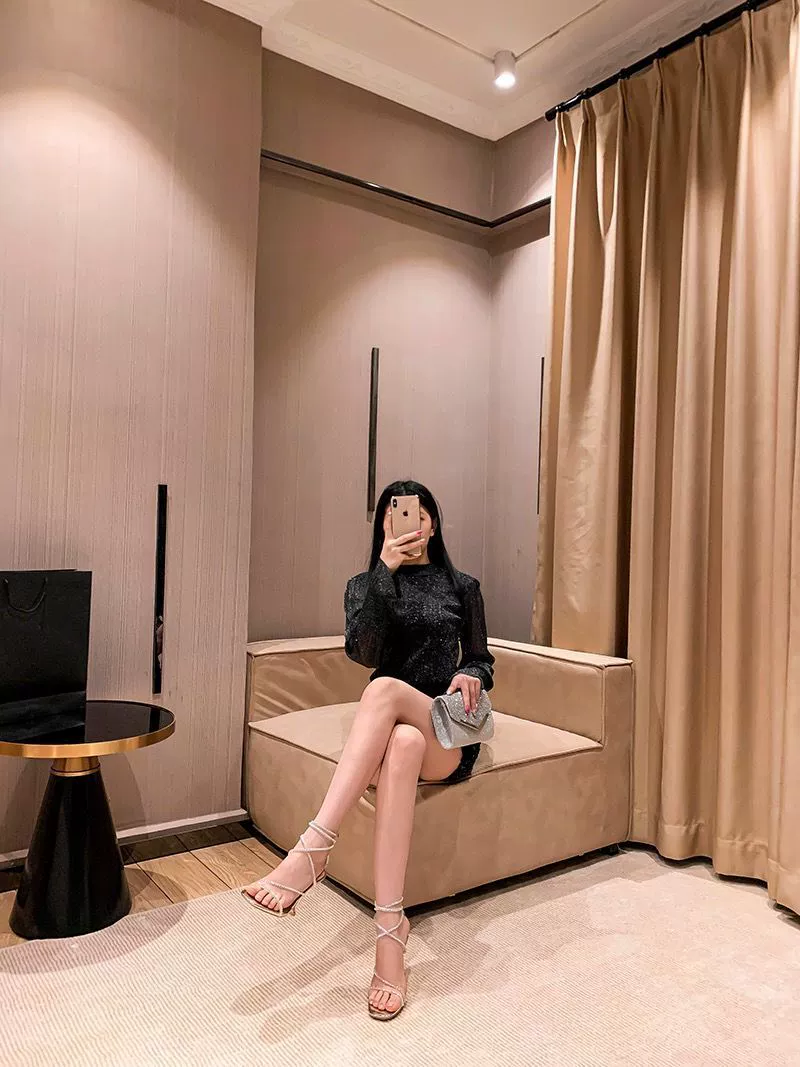 WF044 New Stiletto Rhinestone Open Toe Sandals - Image 12