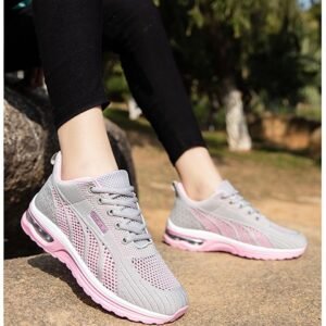 WF008 New Running Ladies Shoes - Gray Pink
