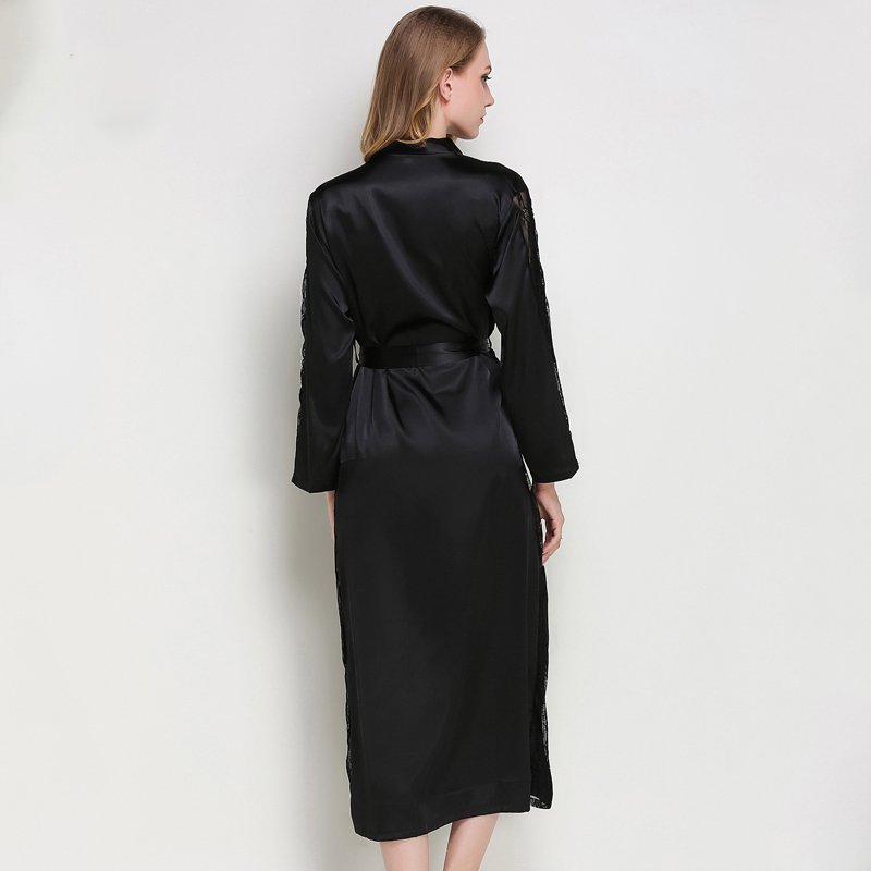 WD456 Spring and Autumn Silk Night Gown - Image 4