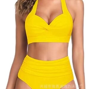 WBW300 Two Piece Vintage Swimsuit High Waist Bikini