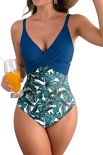 WBW302 Tummy Control Front Cross Bathing One Piece Swimsuits - Image 8