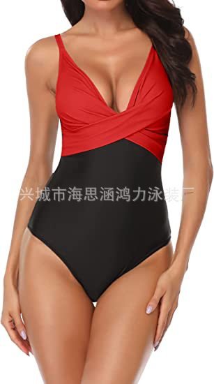 WBW302 Tummy Control Front Cross Bathing One Piece Swimsuits - Image 9