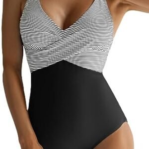 WBW302  Tummy Control Front Cross Bathing One Piece Swimsuits