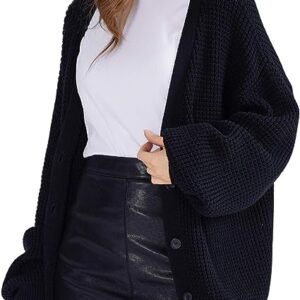 WD405 100% Cotton Button-Down Long Sleeve Oversized Cardigans