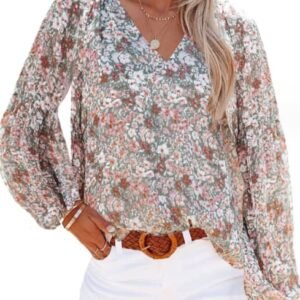 WD437 Casual Boho Sleeve Loose Blouses