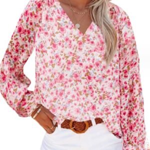 WD437 Casual Boho Sleeve Loose Blouses