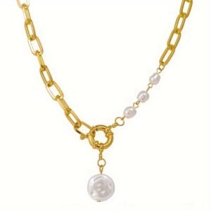 JW954 Gold Elegant Pearl & Golden Chain