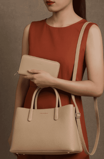 CBA001- Chrisbella Textured Tote Bag with Wallet