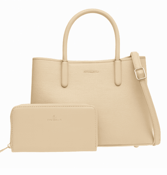 CBA001- Chrisbella Textured Tote Bag with Wallet - Image 5