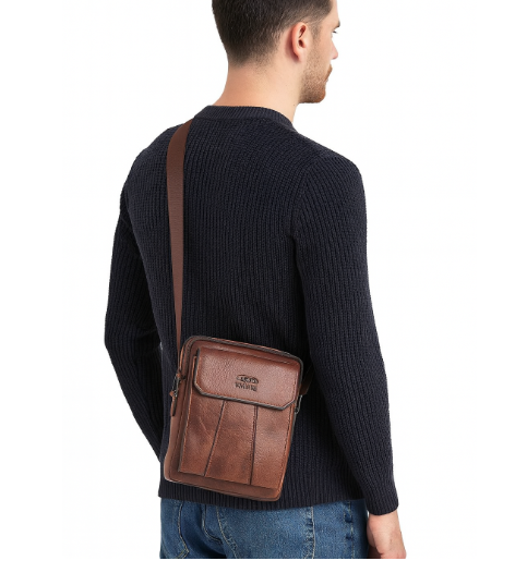 VRK004-VERNIKA Genuine Leather Sling Bag for Men