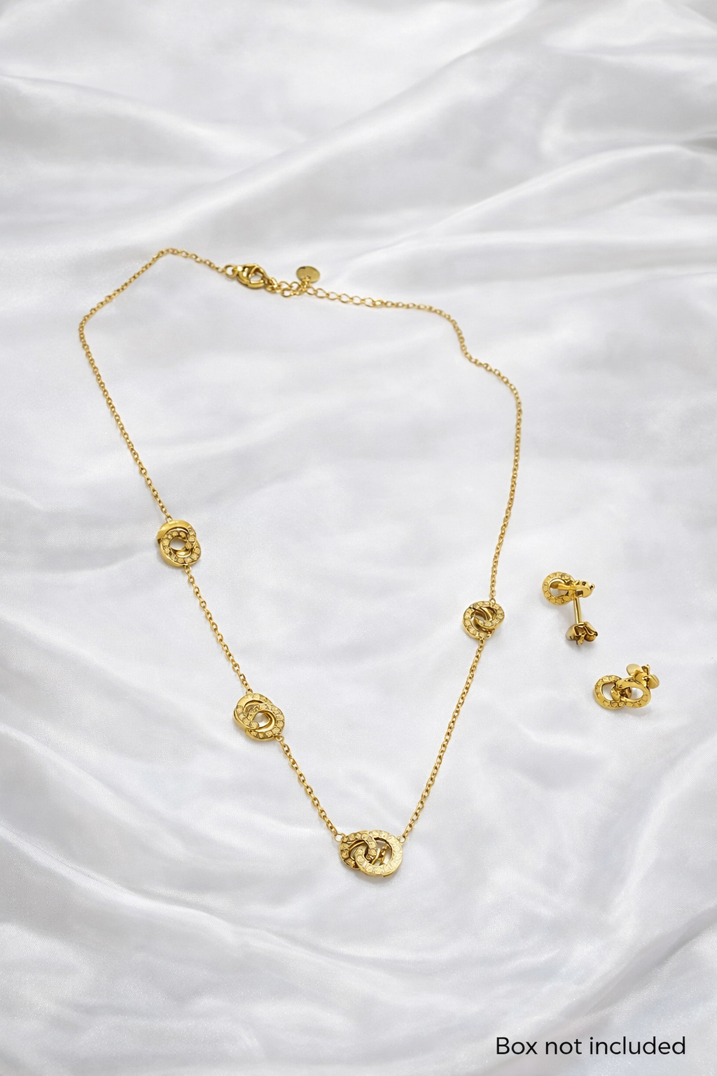 XP001-10K Gold Plated Clover & Crystal Jewelry Set - Image 2