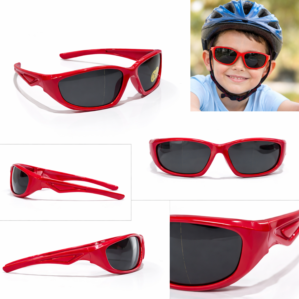 KCRZ001-Kids Sporty Wraparound Sunglasses - Image 2